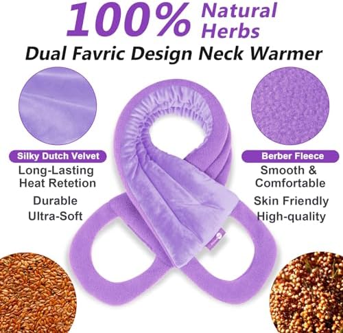Microwave Heating pad for Neck and Shoulders Back 33 * 5" microwavable Moist Heat Pack Warm hot Compress Neck wrap Weighted Rice Bean Bag Reusable Herbal Nature Calming Portable