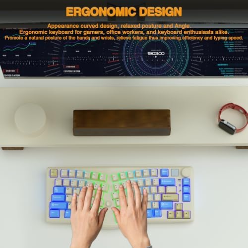 LEOBOG A75 Alice Ergonomic Wireless Mechanical Keyboard with Joystick Knob