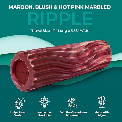 Oceanfoam Ripple Small Foam Roller (Maroon, Blush & Hot Pink Marbled)