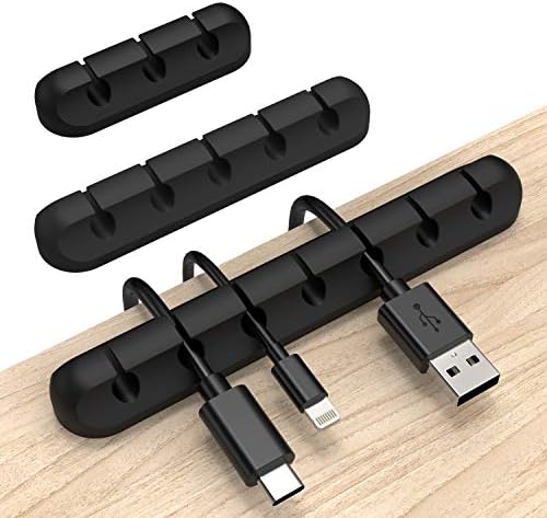 INCHOR Cord Organizer for Desk, Cable Organizer Cable Holder 3 Pack Black
