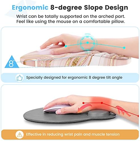 HAOCOO Ergonomic Keyboard Wrist Rest & Mouse Pad Set, Rose Gold Pink