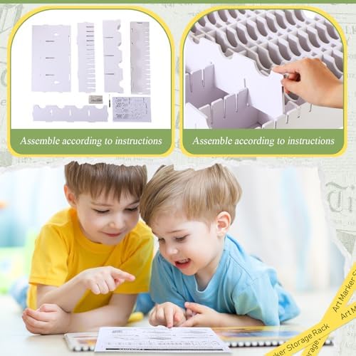 2 Pack 60 Grids Ink Pad Storage Holder Stamp Organizer, Ink Pad Stamp Holder Storage Rack for Home Office Crafts School Supplies, White