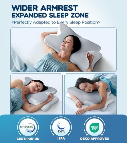Effective Pain Relief Cervical Neck Pillow for Sleeping, Ergonomic Cooling Side Sleeper Pillow for Neck Support, Orthopedic Contour Memory Foam Pillows, Bed Pillow for Back Stomach Sleeper