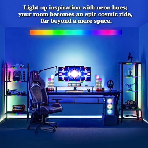 RGB LED Monitor Ambient Light Bar, 16 Inch USB Powered, APP Control & Music Sync, 16 Million Colors Dimmable, Gaming/Desk Display Backlight