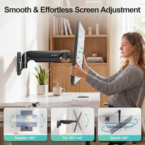 MOUNT PRO Monitor Wall Mount, 14.7" Short Monitor Arm for Max 32" Screen