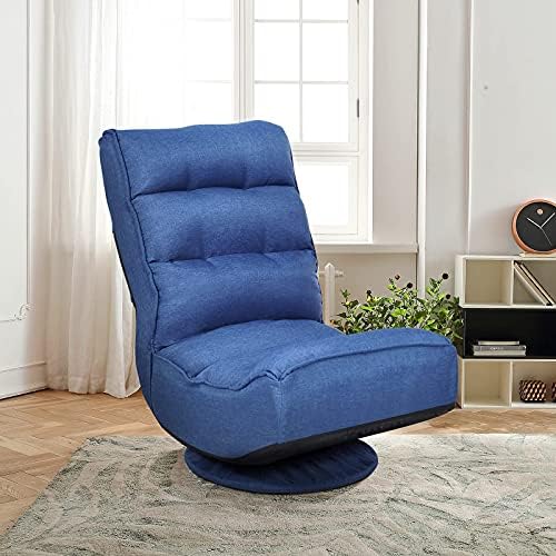 GIANTEX 360 Degree Swivel Gaming Chair, 6 Position Adjustable (Blue)