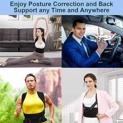 Posture Corrector for Women and Men,Adjustable Full Back Brace Support for Upper and Lower Back Pain Relief,Shoulder Straightener for Scoliosis, Hunchback,Hump,Thoracic,Spine Corrector,S(26"-34")