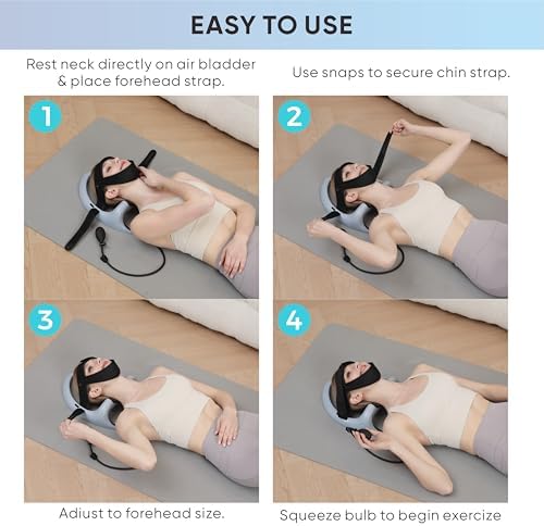 ECOGUN Posture Neck Exercising Cervical Spine Hydrator Pump, Relief for Stiffness, Relieves Neck Pain, Curve Restorer Gray