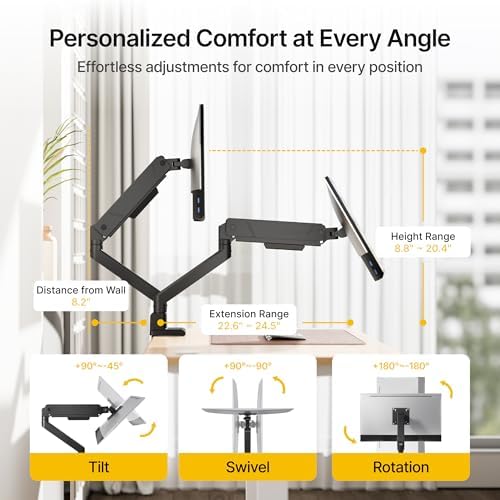 monTEK Dual Monitor Mount Monitor Arms for 17 to 35 Inch Screen