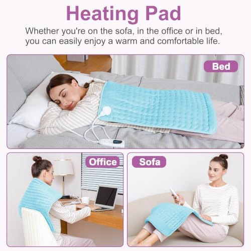 Heating Pad,Electric Heating Pads,Heating Pad for Back,LightBlue,24x20 Inch