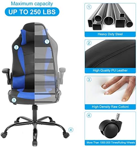 Meet perfect Ergonomic Gaming Chair with Lumbar Support, Blue
