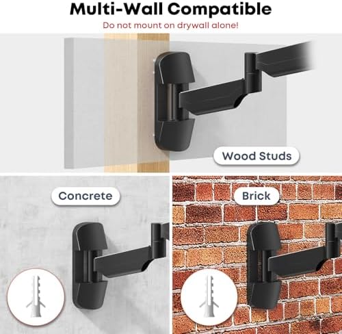 Monitor Wall Mount for 17''-32''-inch Screens - 30.28'' Extra Long Single Wall Mount Monitor Arm, Full Motion VESA Wall Bracket,75/100mm, Hold up to 19.8lbs, Black