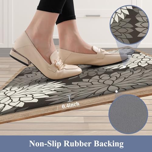 HEBE Anti Fatigue Kitchen Rugs Set of 2, Cushioned Kitchen Mats for Floor