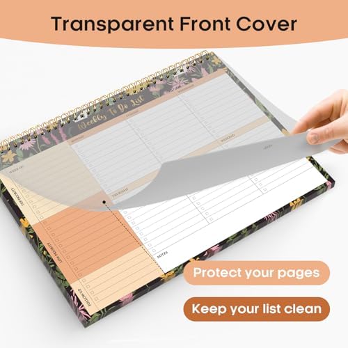 Taja Weekly To Do List Notepad, Undated Weekly Planner Pad, 8.5" x 11"