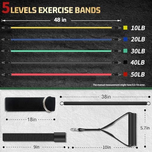 VEICK Resistance Bands with Handles, Exercise Tube Bands Set for Workouts