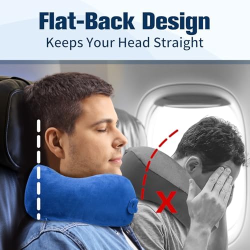 Cirorld Neck Pillow for Traveling, Travel Pillows for Airplanes Dark Blue