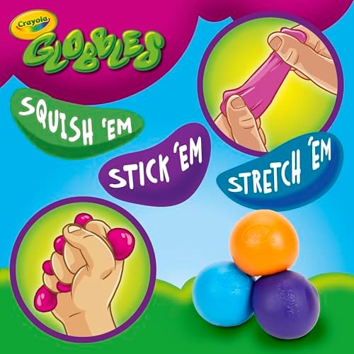 Crayola Globbles Squish Toys (16ct), Sticky Stress Ball for Adults & Kids, Squishy Balls, Calming Sensory Gift for Stress Relief