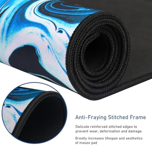 Gaming Mouse Pad with Stitched Edges, Non-Slip Natural Rubber Base