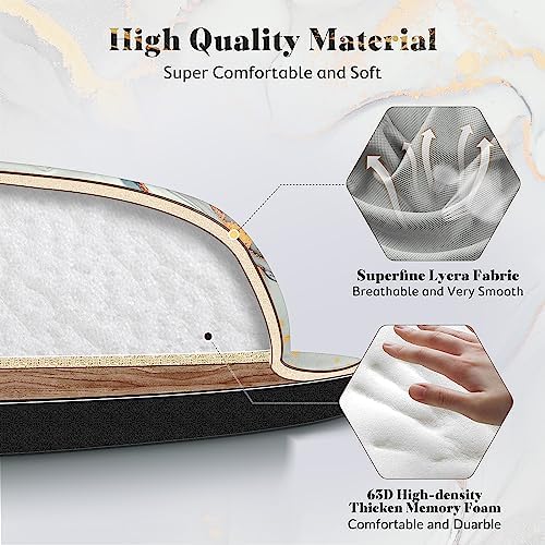 Gimars 17.3'' Extended Keyboard Wrist Rest Pad with 63D High-Density, Firm Memory Foam, Anti-Slip Rubber Base and Ergonomic Design for Typing Pain Relief,Office,Gaming,Computer, Laptop,Cloud Gray Gold