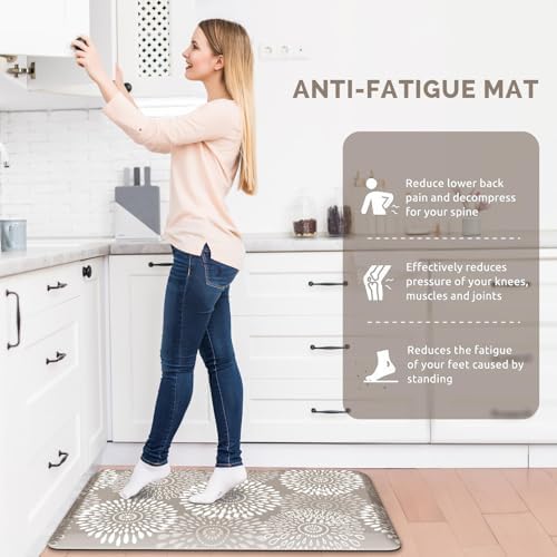 Kitchen Mat Water-Resistant Kitchen Rugs Cushioned Anti-Fatigue Floor Mat