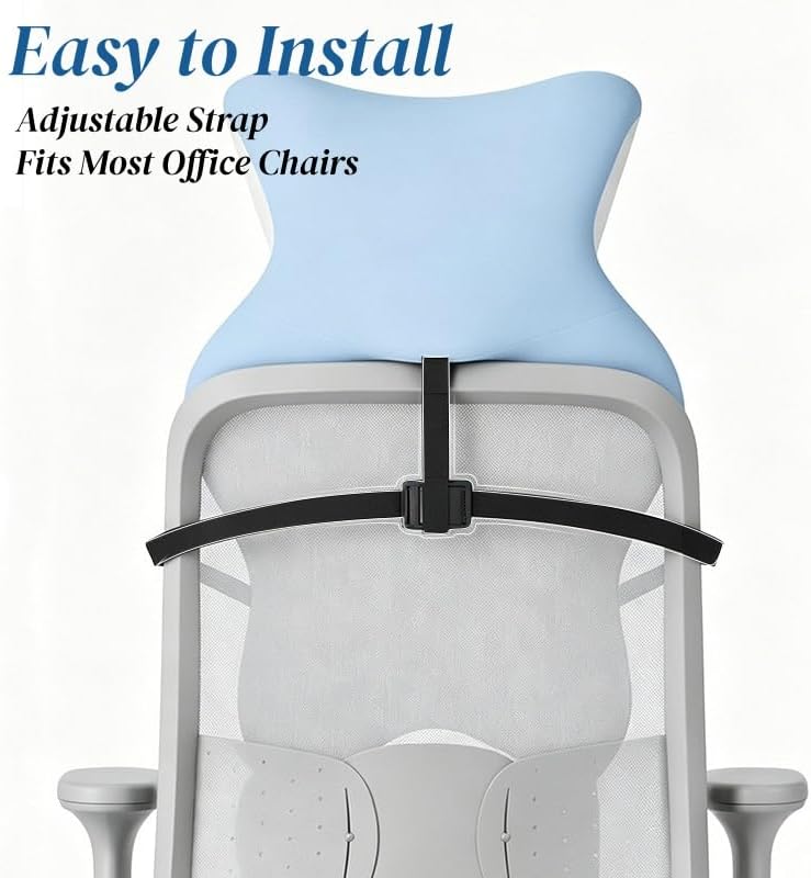 Office Chair Headrest Attachment, Neck Support for Office Chair (Grey)