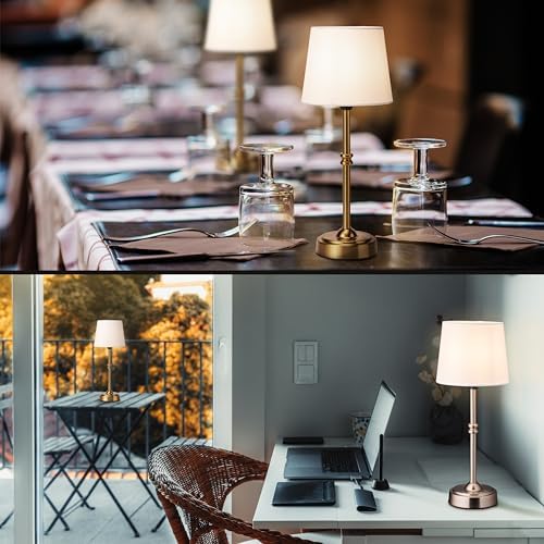 O'Bright Seraph Cordless Rechargeable LED Table Lamp, Brushed Nickel