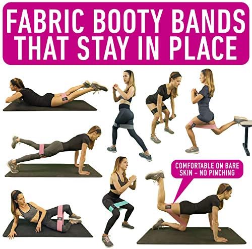 Resistance Bands for Working Out with Workout Bands Guide. 4 Booty Bands for Women Men Fabric Elastic Bands for Exercise Bands Resistance Bands for Legs Bands for Working Out Hip Thigh Glute Bands Set