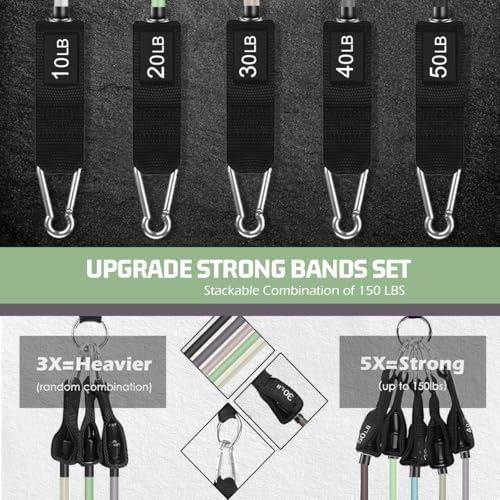 VEICK Resistance Bands with Handles, Exercise Tube Bands Set for Workouts