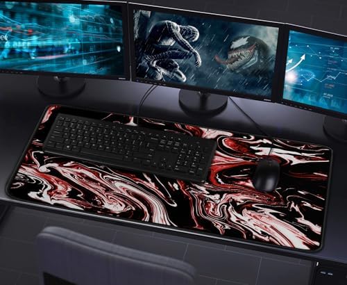 Large Extended Mouse Pad with Stitched Edges Waterproof 31.5X15.7In