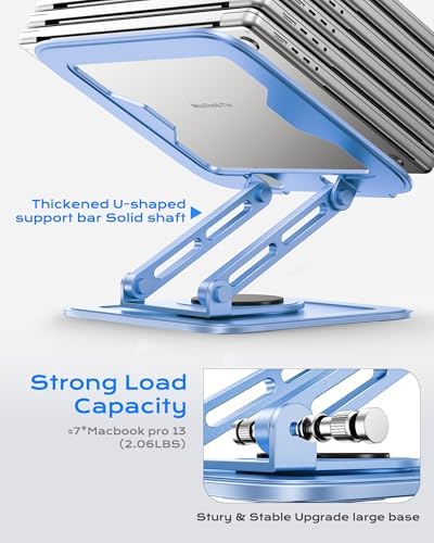 LOXP Adjustable Laptop Stand, Computer Stand with 360 Rotating Base