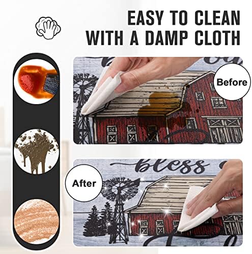 Carvapet Anti-Fatigue Kitchen Floor Mats 2 Piece Set - Cushioned PVC Ergonomic Kitchen Rugs and Mats, Waterproof Stain-Resistant Non-Skid Comfort Mat for Sink Laundry Office, 17"x27"+17"x47"