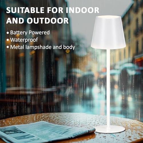 Retisee 12 Pack Cordless Table Lamp Portable Rechargeable Lamp, White