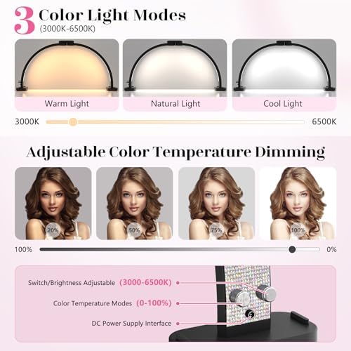 Half Moon Manicure Table Light: 31-inch Half Moon Light For Nail Desk