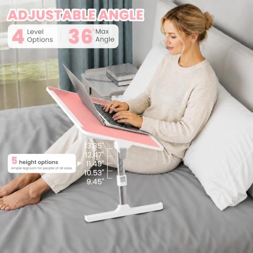 Adjustable Lap Desk, Foldable Laptop Desk for Bed, X-Large Lap Table