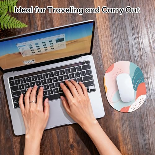 Oval Mouse Pad 6x8in Non-Slip for Laptop,Boho Lines