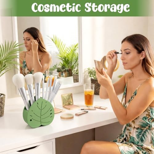 Tenceur Tropical Palm Pen Holder for Desk Large Capacity Pencil Holder