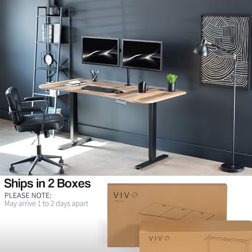 VIVO Reclaimed Wood 60 x 24 in Standing Desk, DESK-KIT-E2B1P