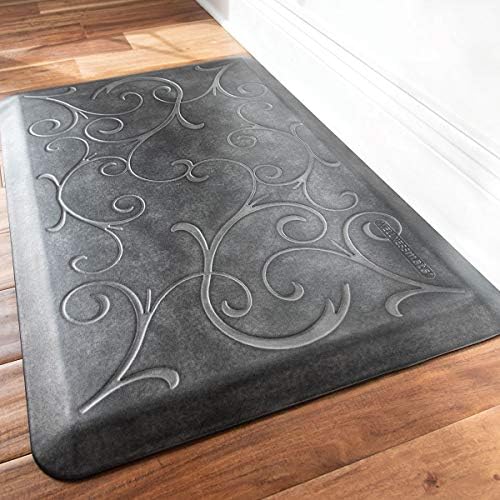 WellnessMats Bella Collection Anti-Fatigue Floor Mat, Polyurethane - Ergonomic Support Pad for Home, Kitchen, Garage, Office Standing Desk - Water Resistant - Made in USA