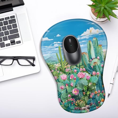 YIWEI Ergonomic Mouse Pad with Wrist Rest for Carpal Tunnel Pain Relief