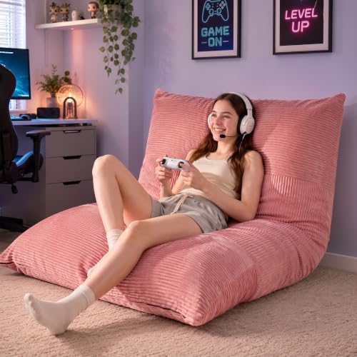 HUGHEAVEN 3 in 1 Convertible Bean Bag Chair & Floor Couch for Teens