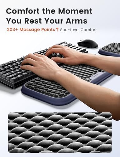 Vaydeer Extra Large Wide Wrist Rest Set for Keyboard and Mouse, Computer Ergonomic Wrist Support, Arm Elbow Pad Mouse Rest, Typing Pain Relief Soft Memory Foam Desk Cushion for Office Work Gaming