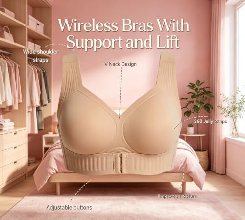 Posture Corrector Bra for Women Wireless Front Closure Full Coverage
