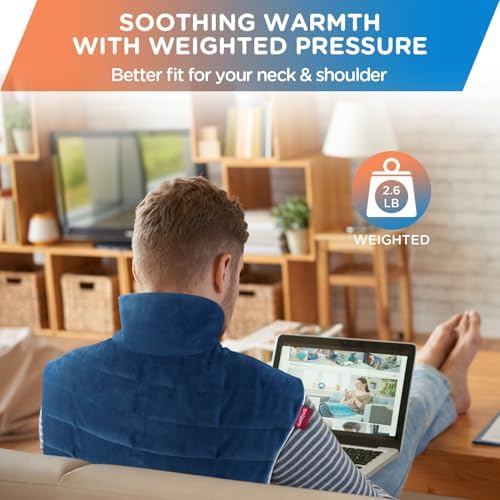 Comfytemp Heating Pad for Neck Shoulders Back, 2.6 Ib Weighted Heating Pad