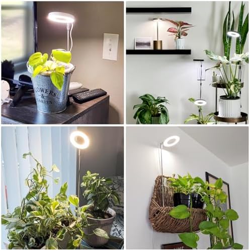 Aokrean Halo Grow Lights for Indoor Plants, Full Spectrum with Base 5 Pack
