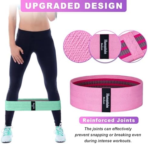 Resistance Bands for Working Out, 3 Levels Fabric Exercise Bands Set