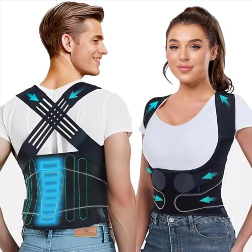 Back Posture Corrector Brace for Kyphosis, Scoliosis, and Slouching, Adjustable Spine Straightener with Lumbar Support, Unisex, for Men and Women