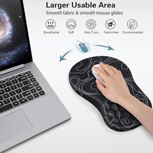 Canjoy Mouse Pad with Wrist Rest, Ergonomic Wrist Support with Massage