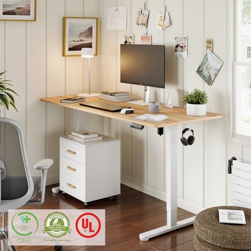 Monomi Large Electric Standing Desk 71“x31.5“ Height Adjustable,Natural