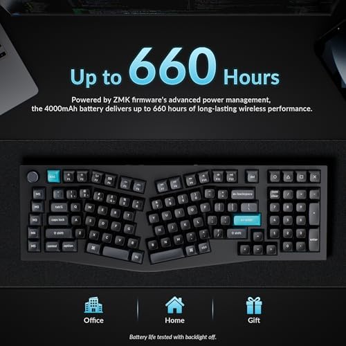 Keychron Q13 Ultra 8K Wireless Mechanical Keyboard, 96% Alice Ergonomic Layout with Numpad, Full Aluminum Custom Keyboard, ZMK, 8000Hz Polling Rate, Hot-Swappable RGB for Mac Windows Linux