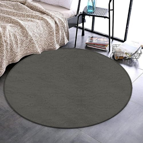 Large Round Area Rug Home Decor Modern Bathroom Rug Kitchen Office Circle Rug for Living Room Sofa Circle Cute Mat Grey, 60inch